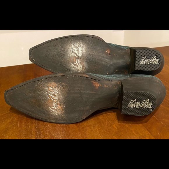 Dan Post Teal Snip Toe Short Cowgirl Boot Sz 9 - Picture 3 of 4